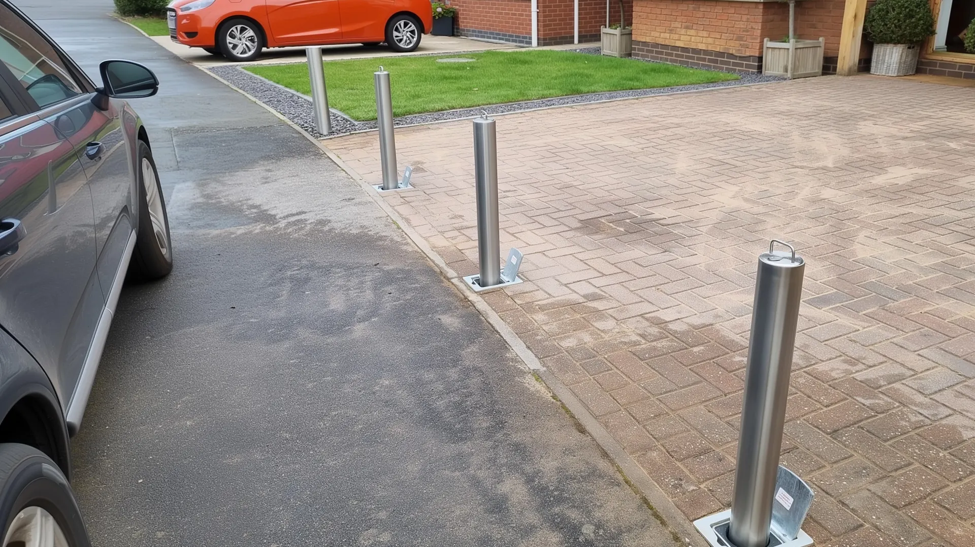 Driveway security bollard installation in Amersham